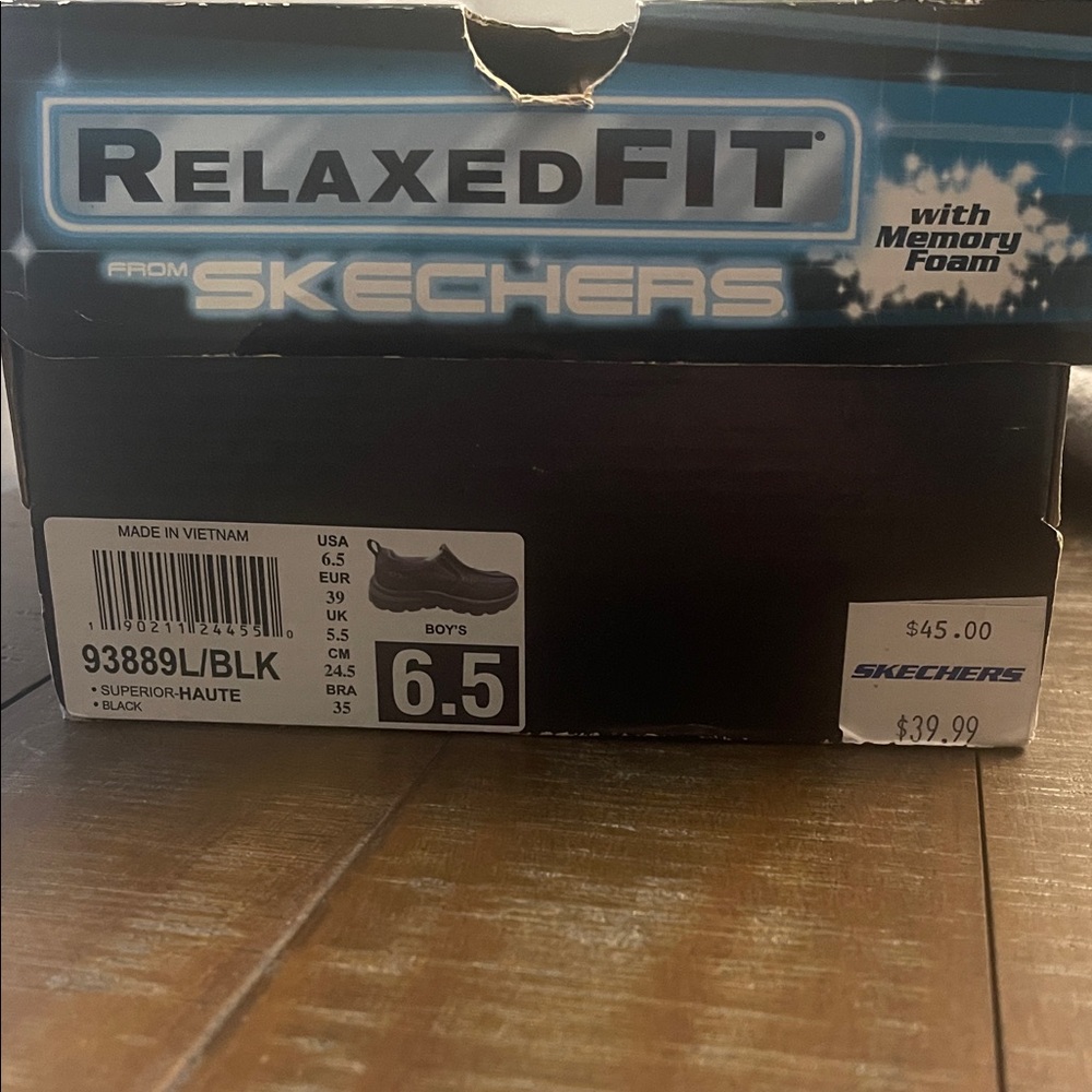 Skechers Black Relaxed Fit Kids Sneakers